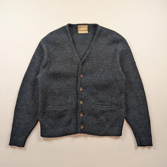 Brentwood Other - Vintage 60s Brentwood Blue Grey Button Up Wool Cardigan Size Medium Kurt Cobain